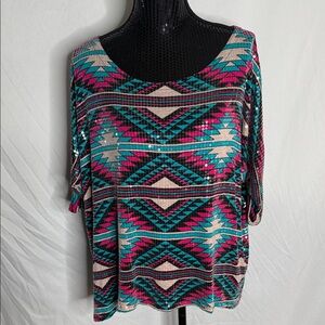 Geometric Patterned Women's Top